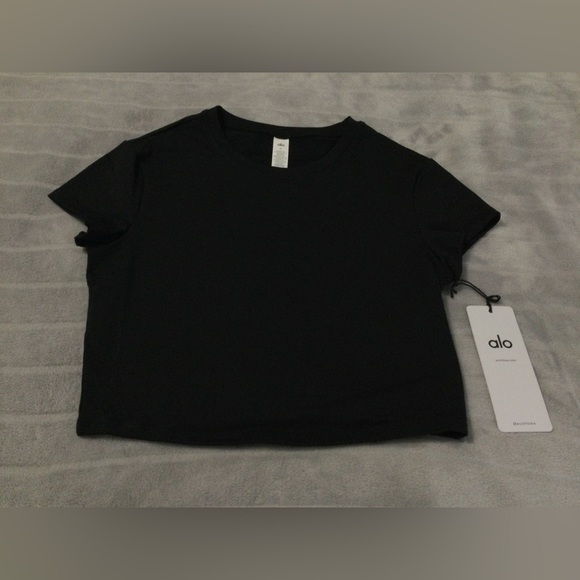 Alo Alosoft Crop Finesse Short Sleeve Size M - Picture 2 of 9